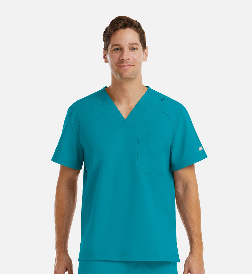 Momentum 5801 Men's Tuckable Basic V-Neck Top Teal