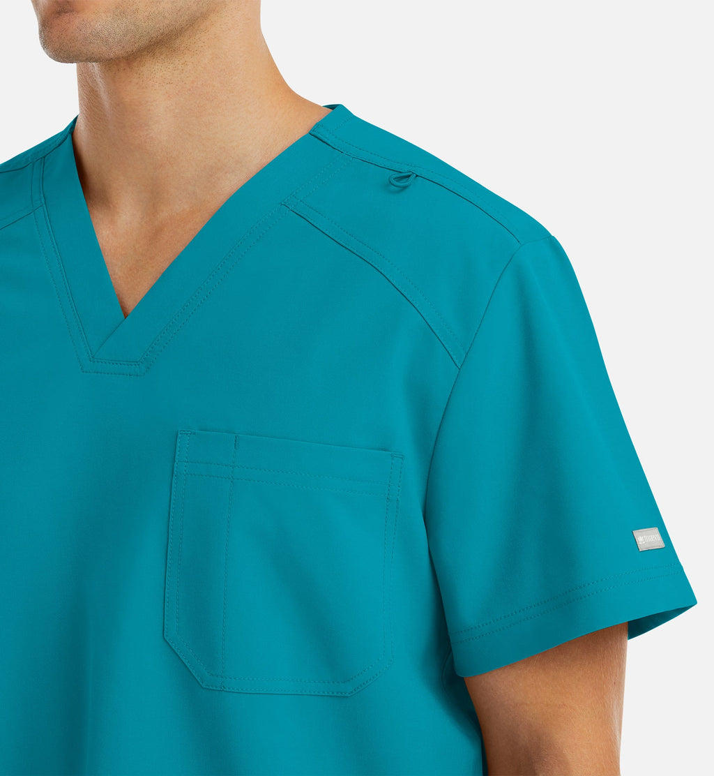 Momentum 5801 Men's Tuckable Basic V-Neck Top Teal