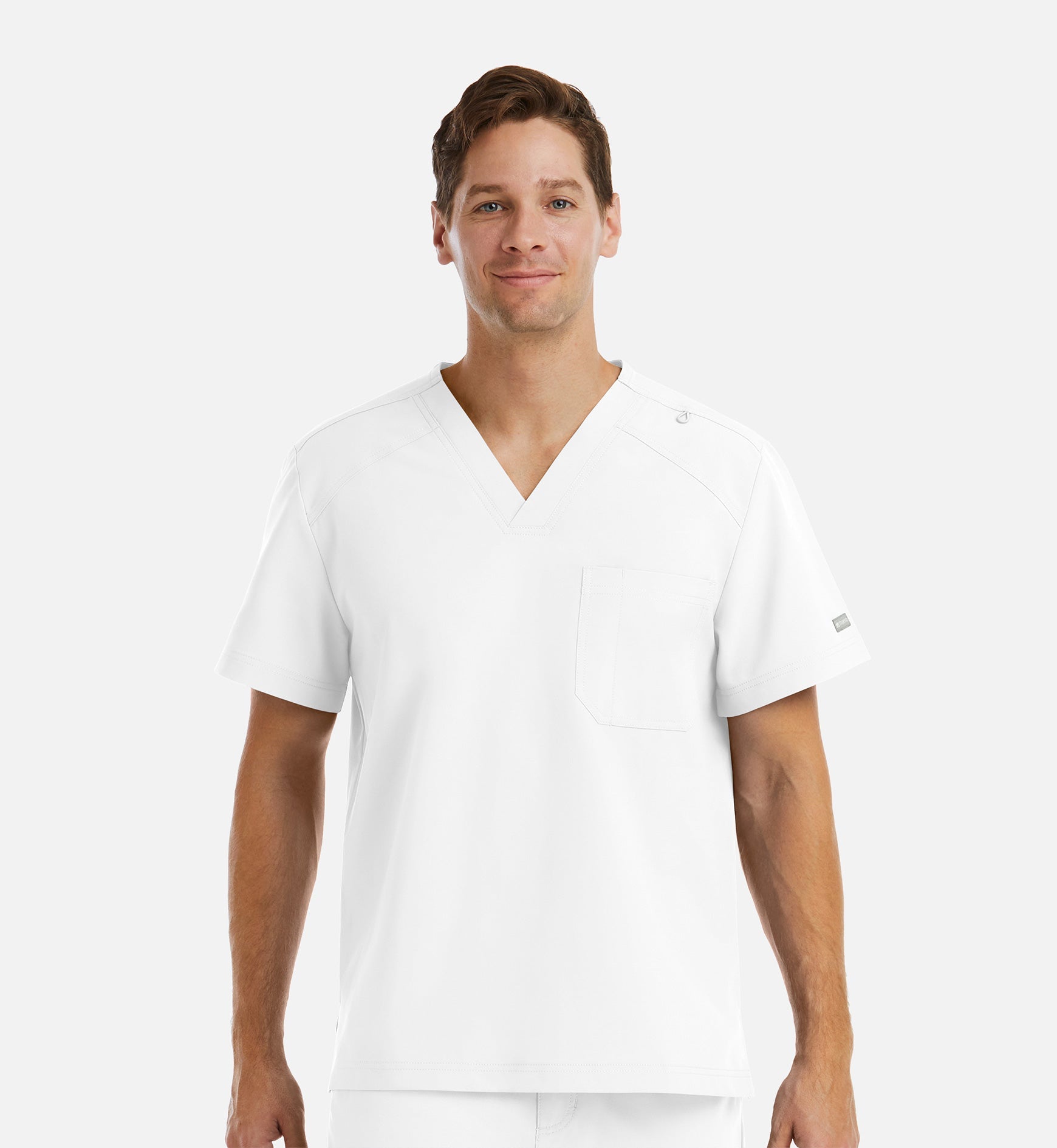 Momentum 5801 Men's Tuckable Basic V-Neck Top White