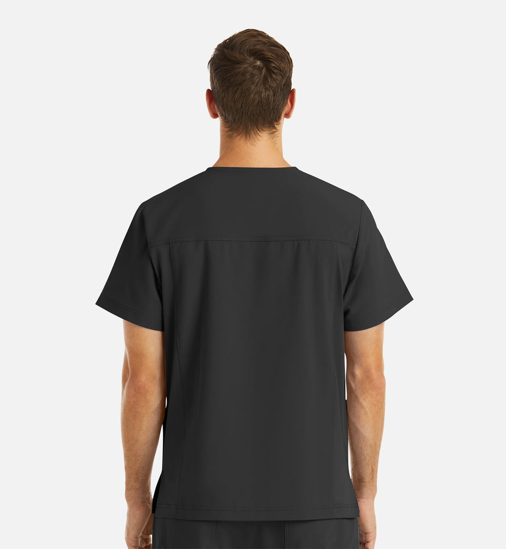 Momentum 5802 Men's 4 Pocket Banded V-Neck Top Black
