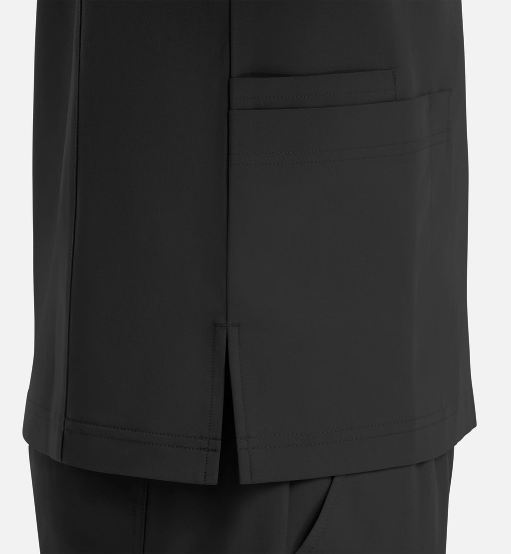 Momentum 5802 Men's 4 Pocket Banded V-Neck Top Black