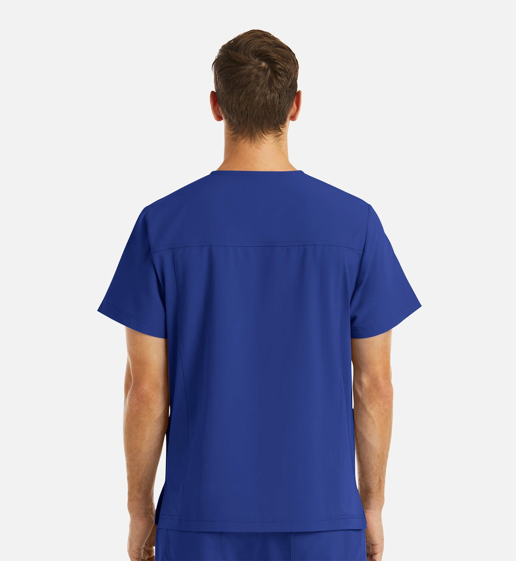 Momentum 5802 Men's 4 Pocket Banded V-Neck Top Galaxy Blue