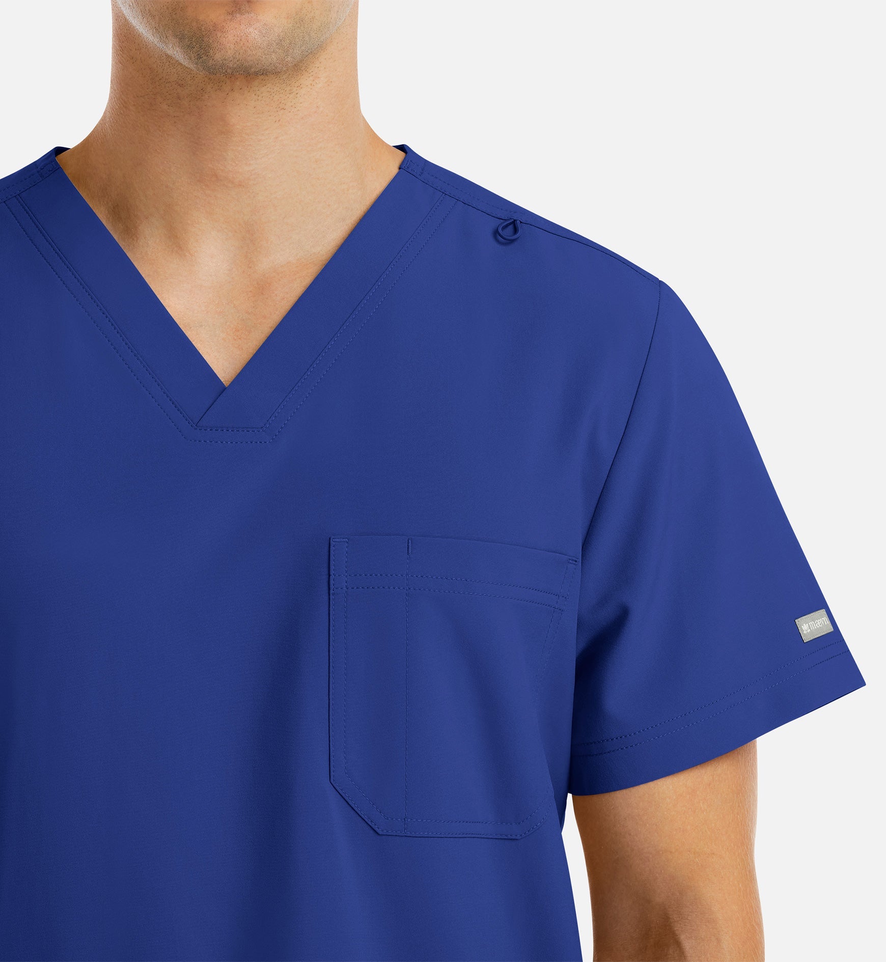 Momentum 5802 Men's 4 Pocket Banded V-Neck Top Galaxy Blue