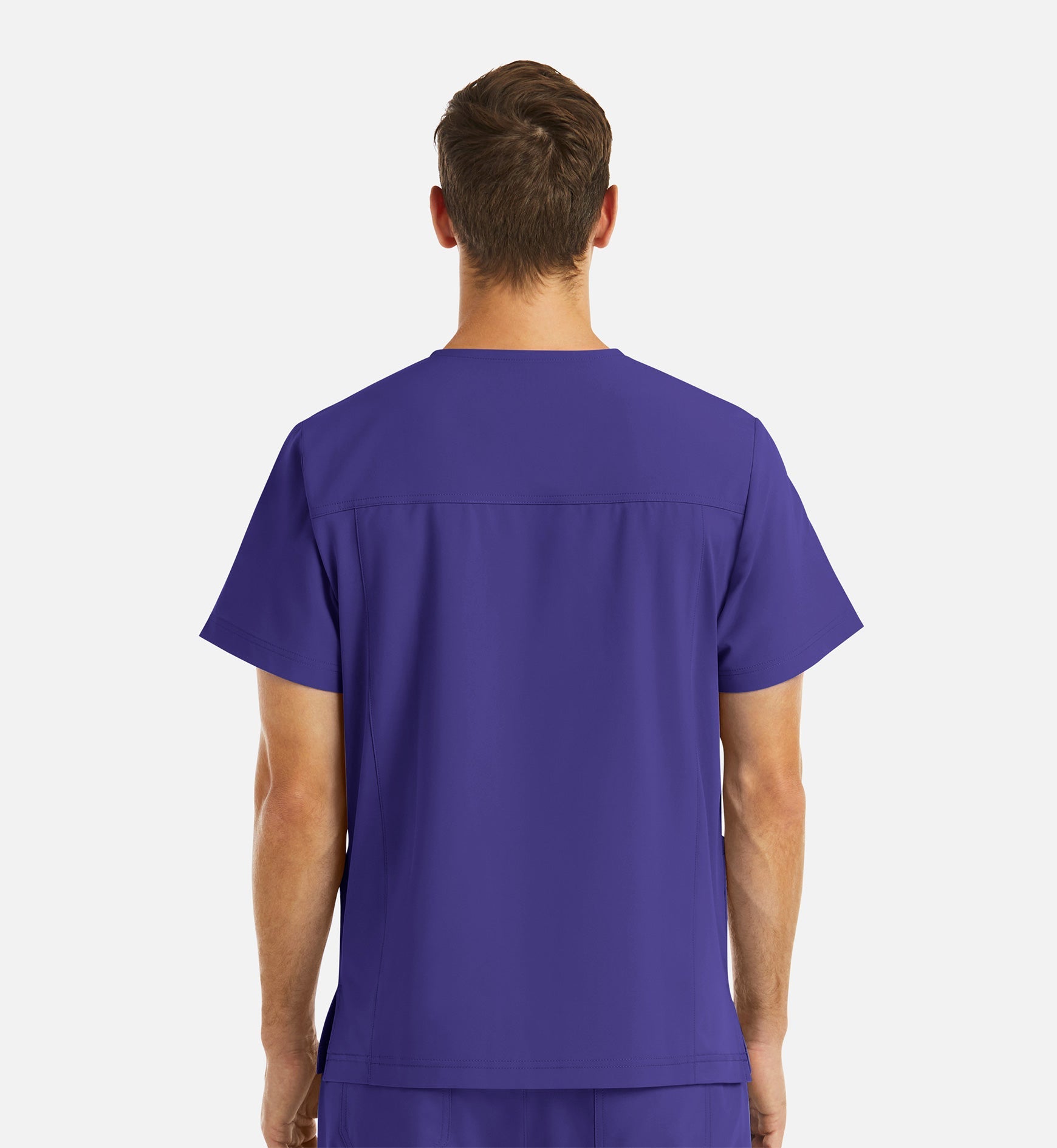 Momentum 5802 Men's 4 Pocket Banded V-Neck Top Grape