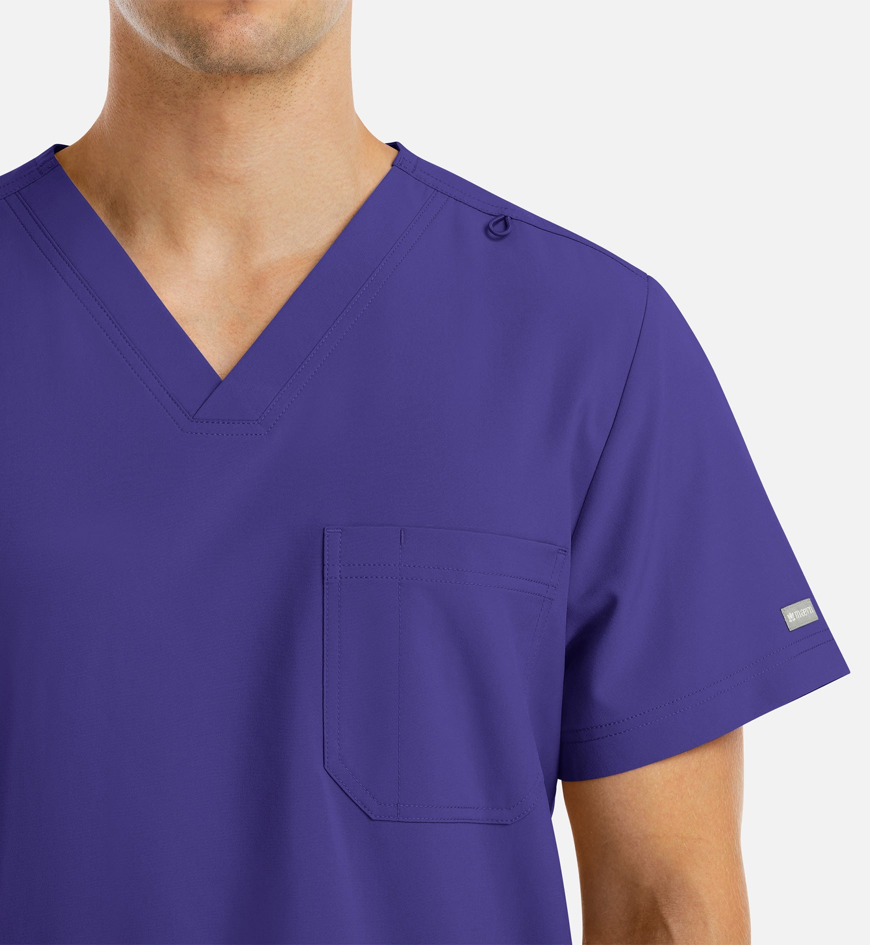 Momentum 5802 Men's 4 Pocket Banded V-Neck Top Grape