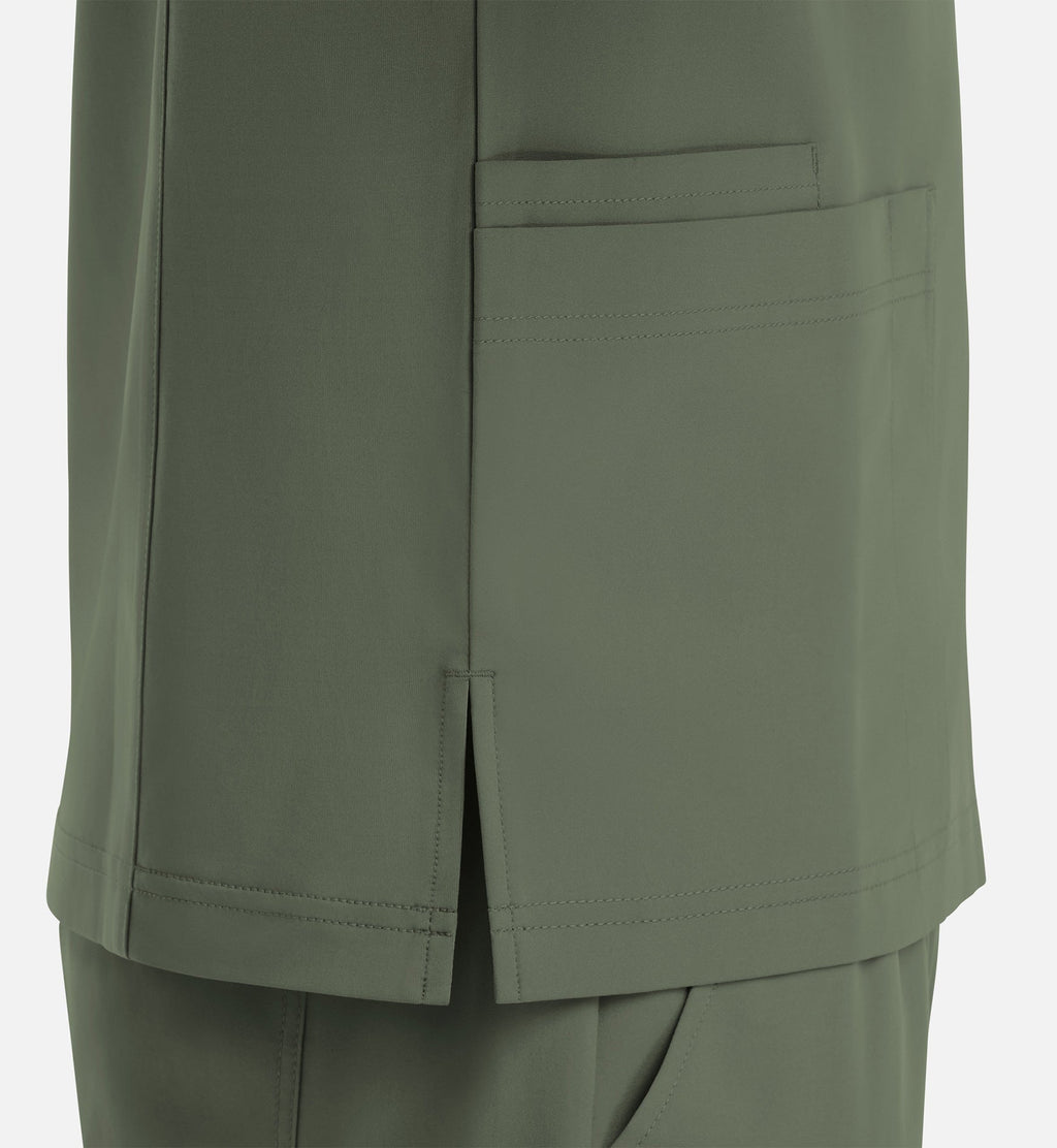 Momentum 5802 Men's 4 Pocket Banded V-Neck Top Olive