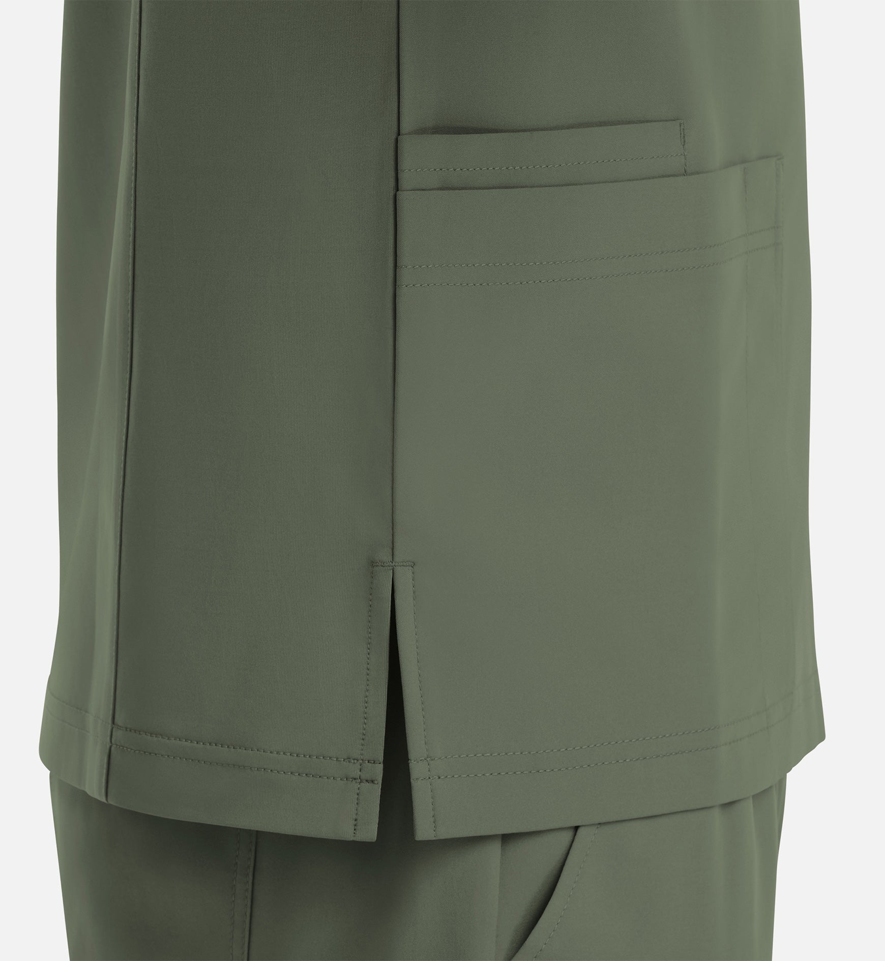 Momentum 5802 Men's 4 Pocket Banded V-Neck Top Olive