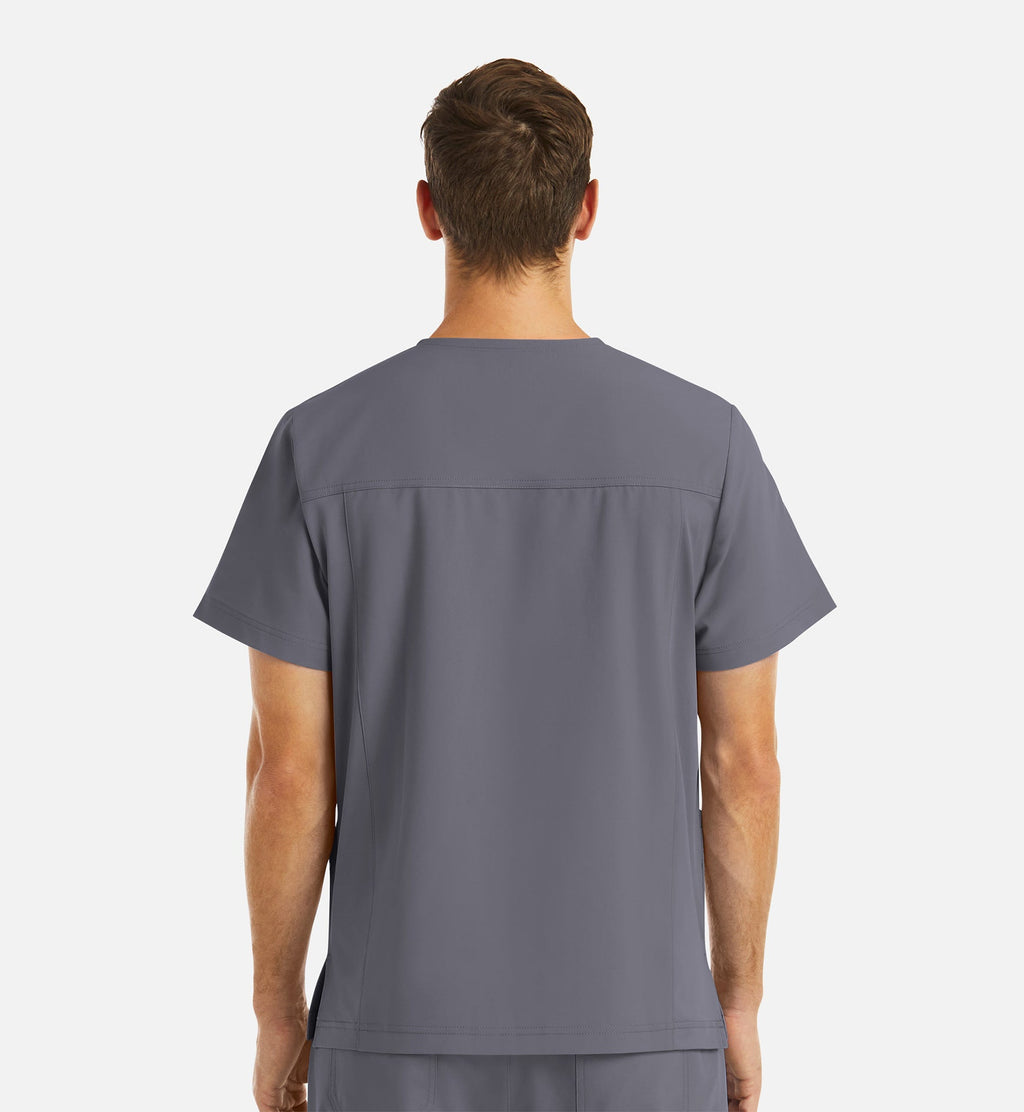 Momentum 5802 Men's 4 Pocket Banded V-Neck Top Pewter