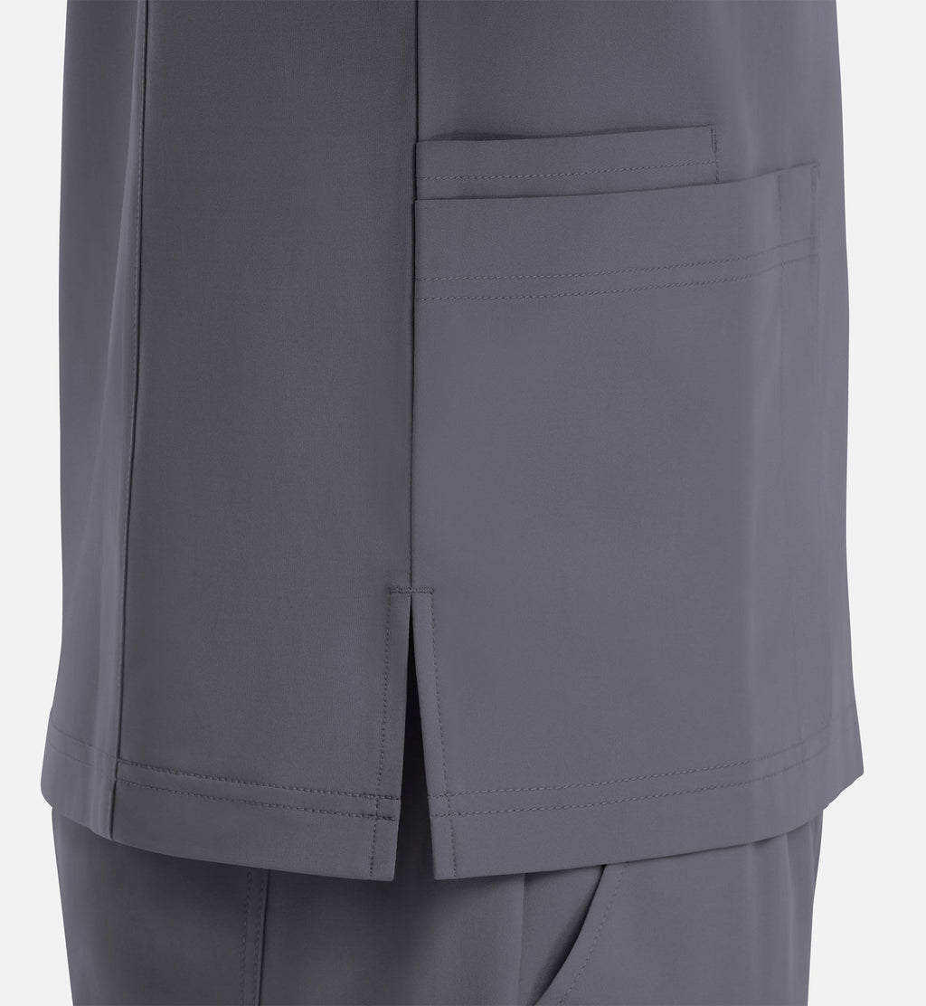 Momentum 5802 Men's 4 Pocket Banded V-Neck Top Pewter