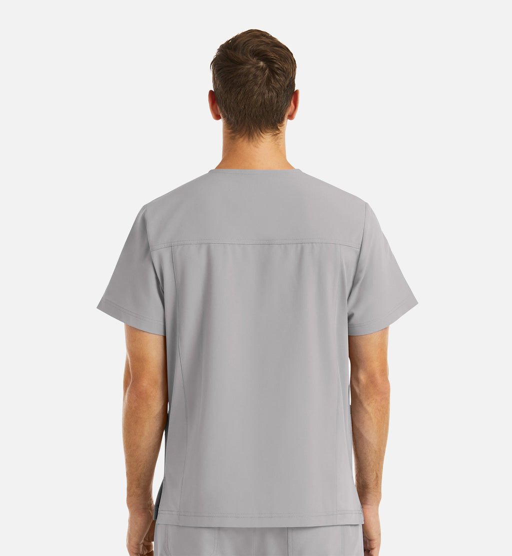 Momentum 5802 Men's 4 Pocket Banded V-Neck Top Quiet Grey