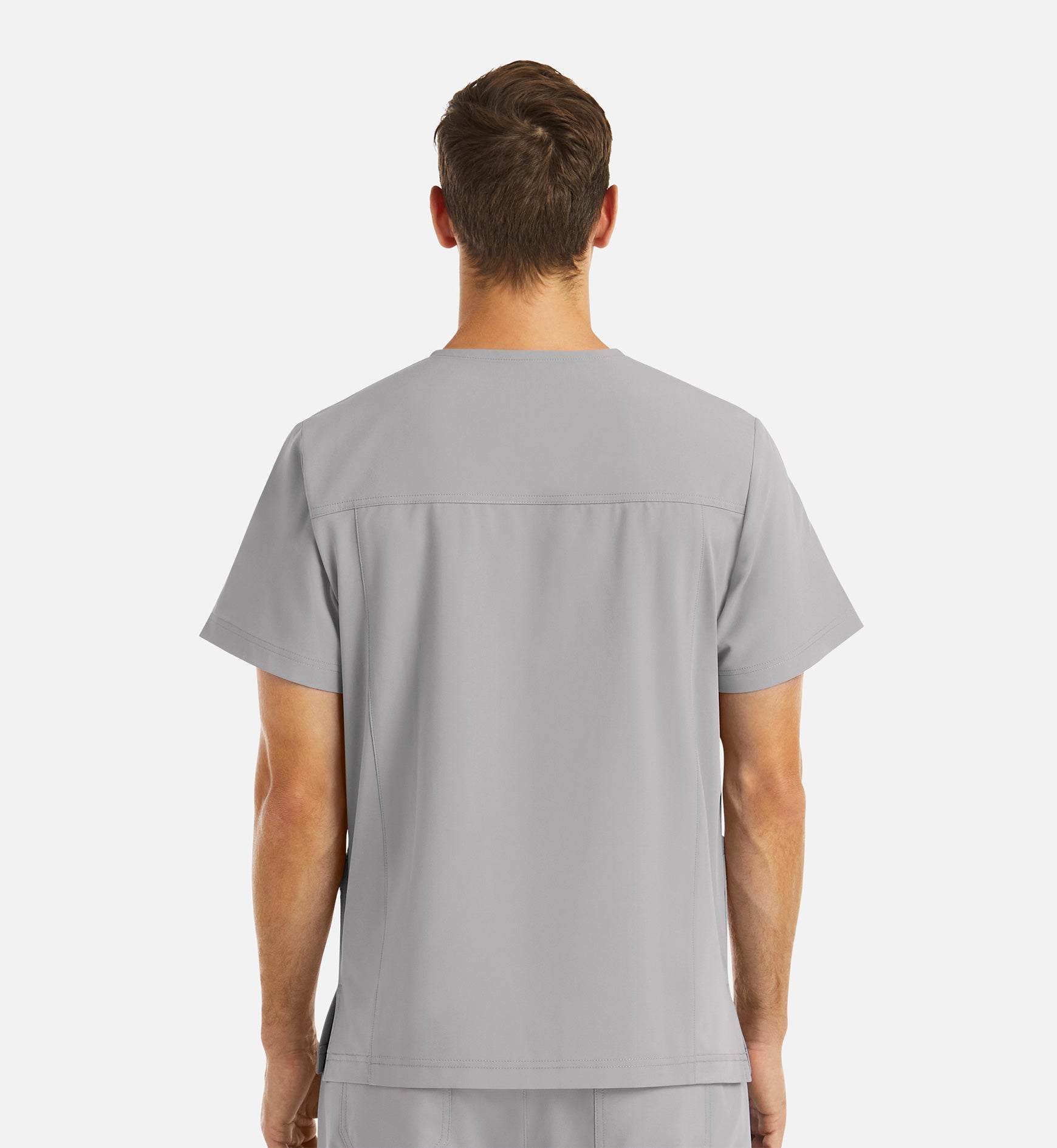 Momentum 5802 Men's 4 Pocket Banded V-Neck Top Quiet Grey