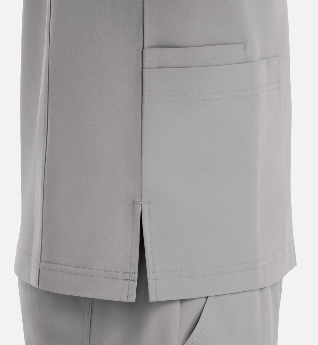 Momentum 5802 Men's 4 Pocket Banded V-Neck Top Quiet Grey