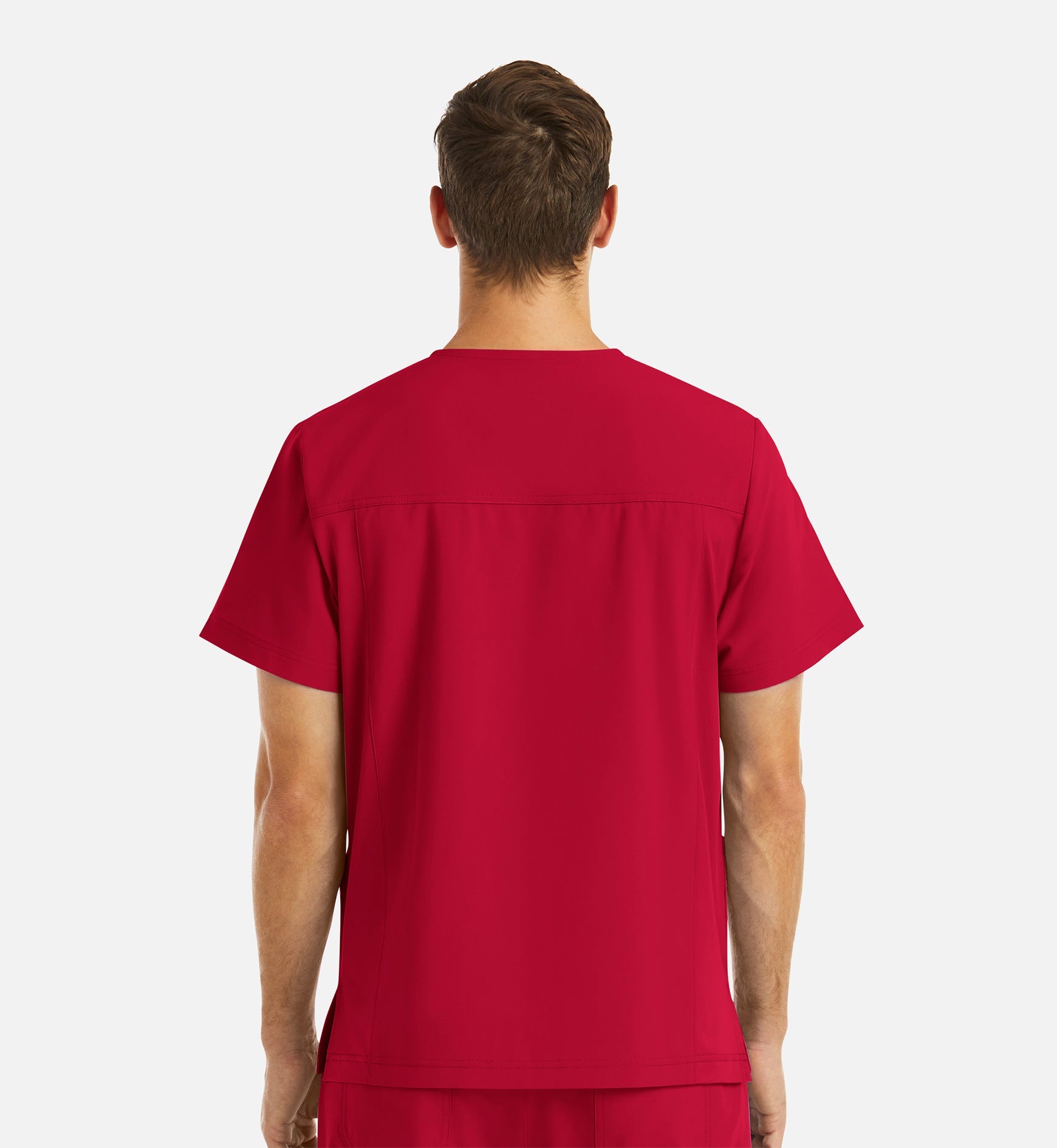 Momentum 5802 Men's 4 Pocket Banded V-Neck Top Red