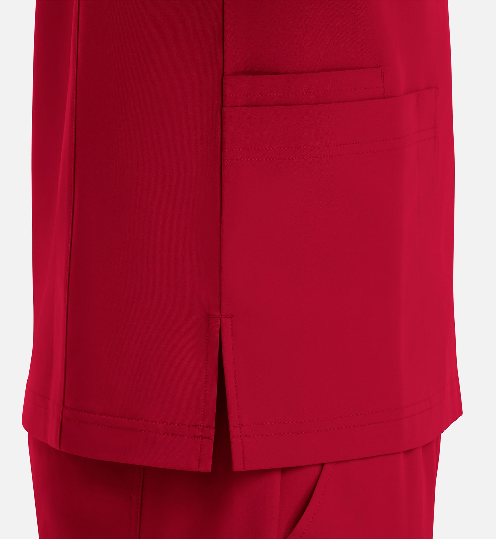 Momentum 5802 Men's 4 Pocket Banded V-Neck Top Red