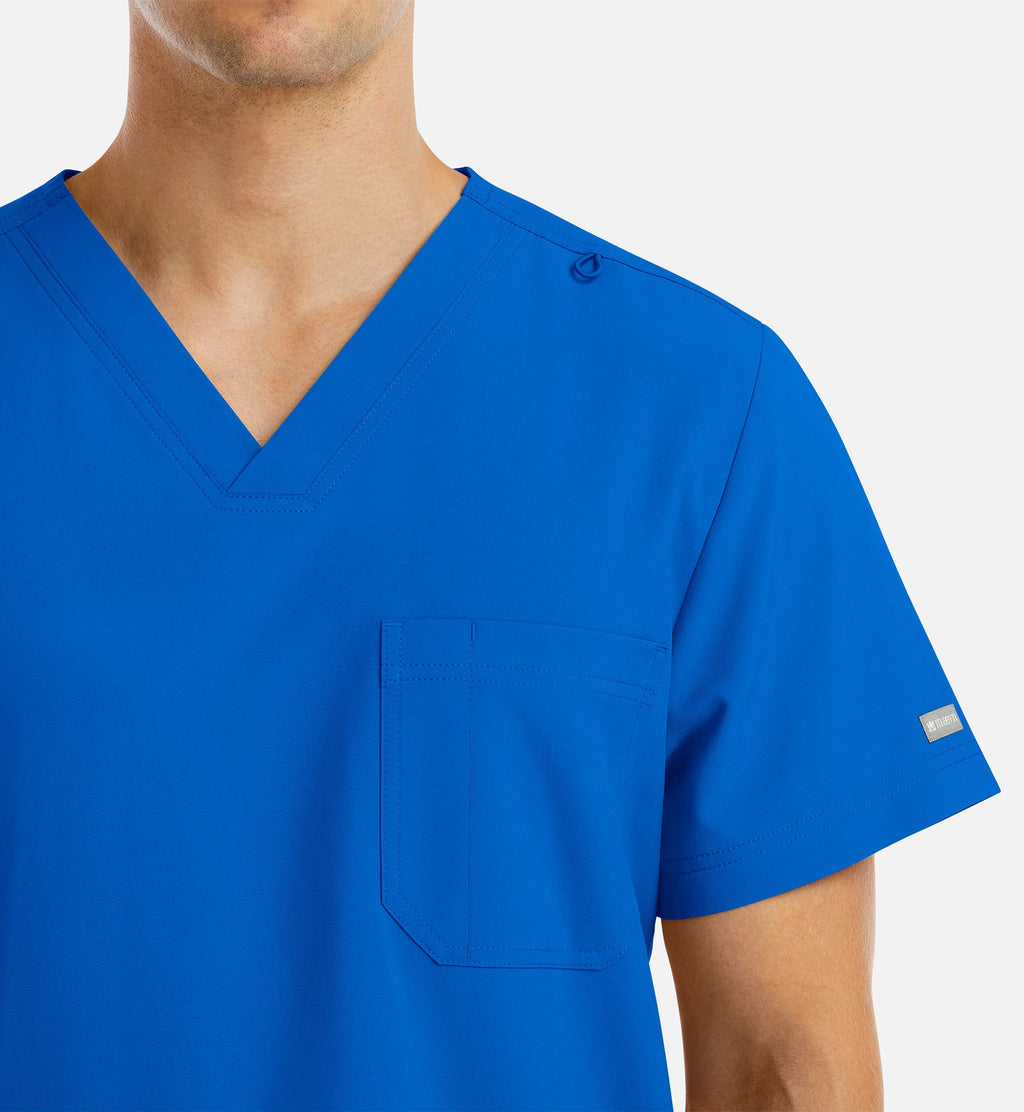 Momentum 5802 Men's 4 Pocket Banded V-Neck Top Royal Blue