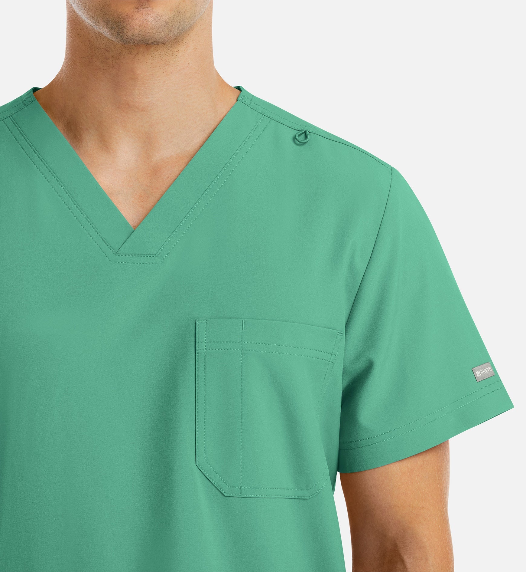 Momentum 5802 Men's 4 Pocket Banded V-Neck Top Surgical Green