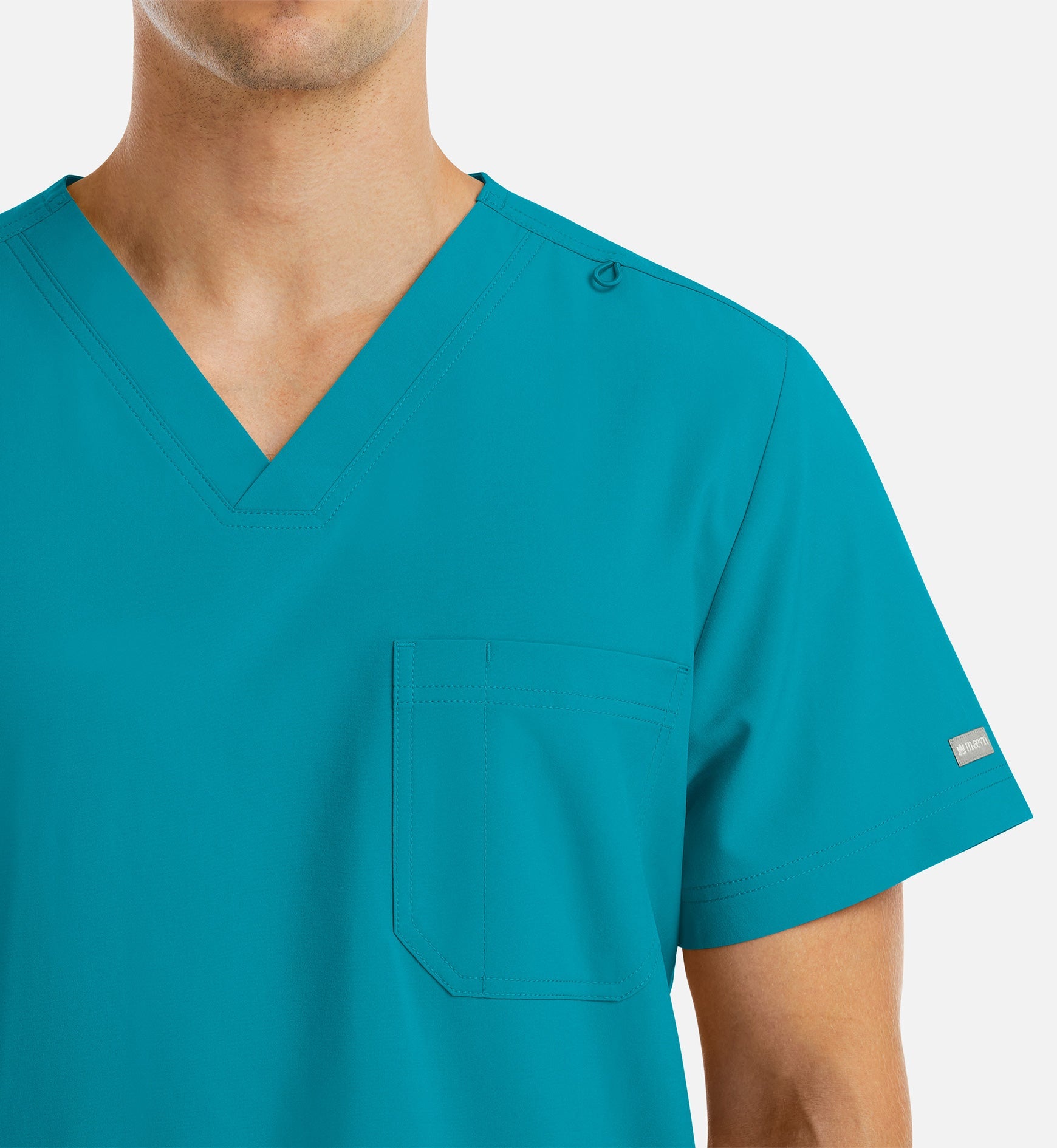 Momentum 5802 Men's 4 Pocket Banded V-Neck Top Teal