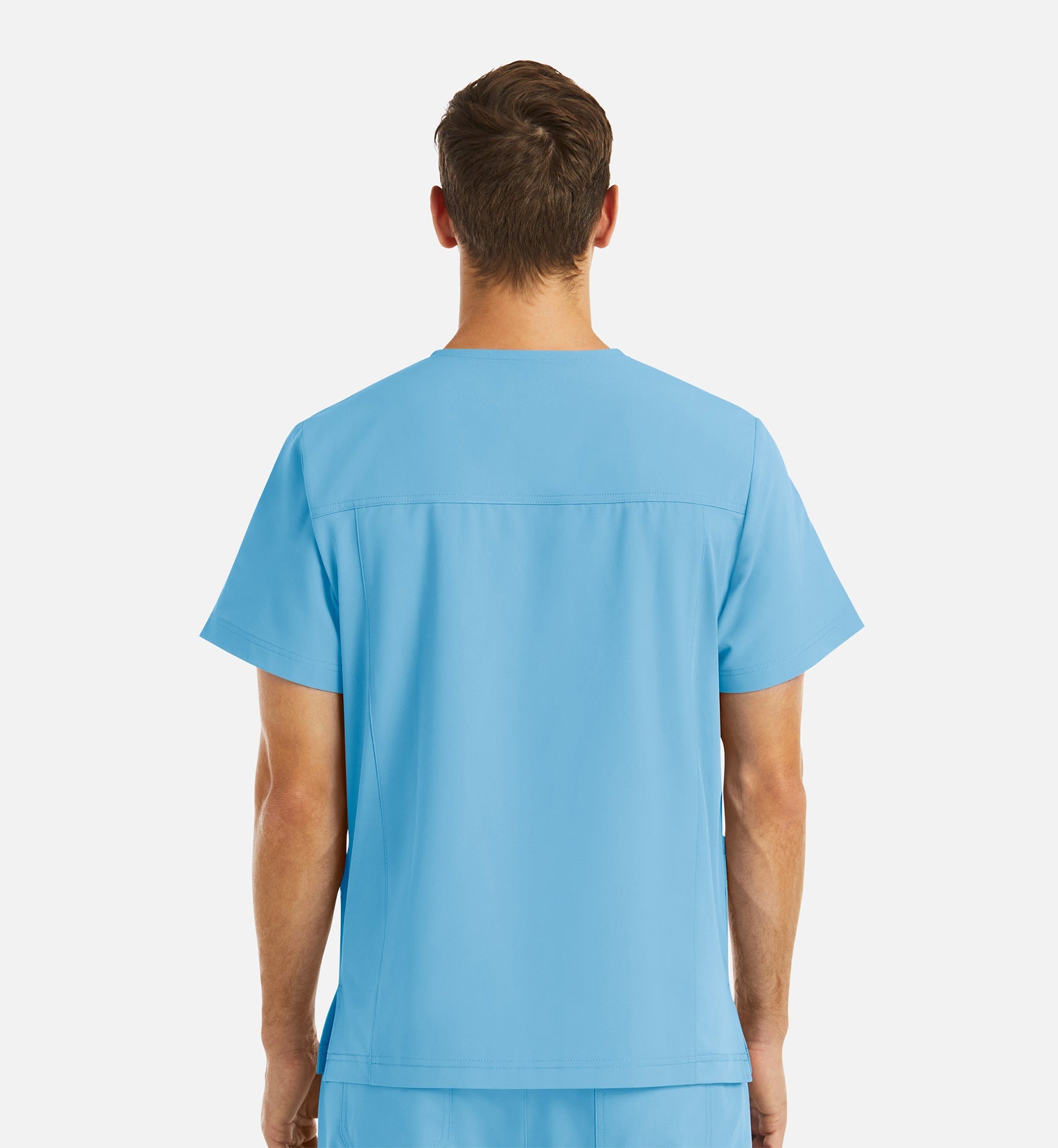 Momentum 5802 Men's 4 Pocket Banded V-Neck Top Turquoise