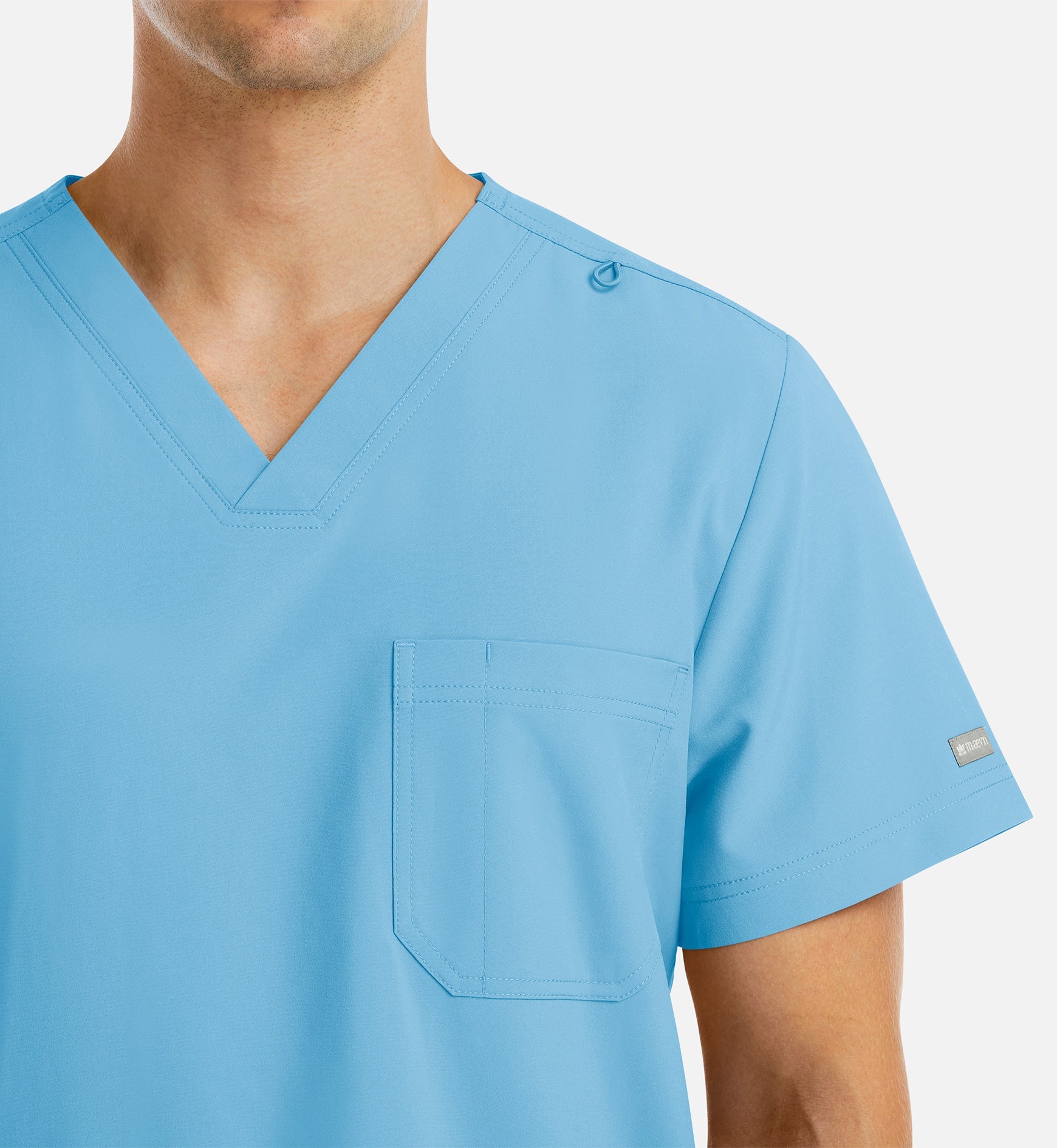 Momentum 5802 Men's 4 Pocket Banded V-Neck Top Turquoise