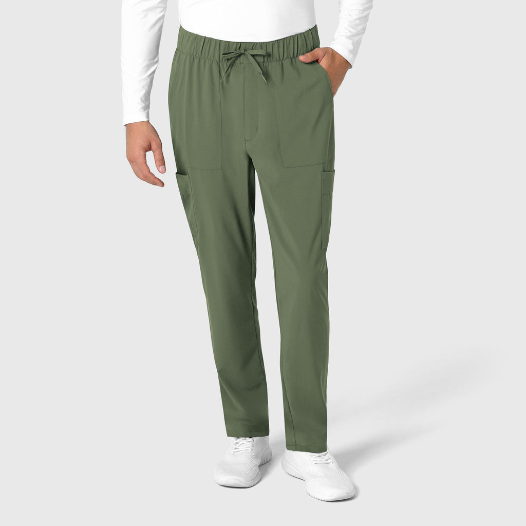 RENEW 5834 Men's Tapered Scrub Pants Olive