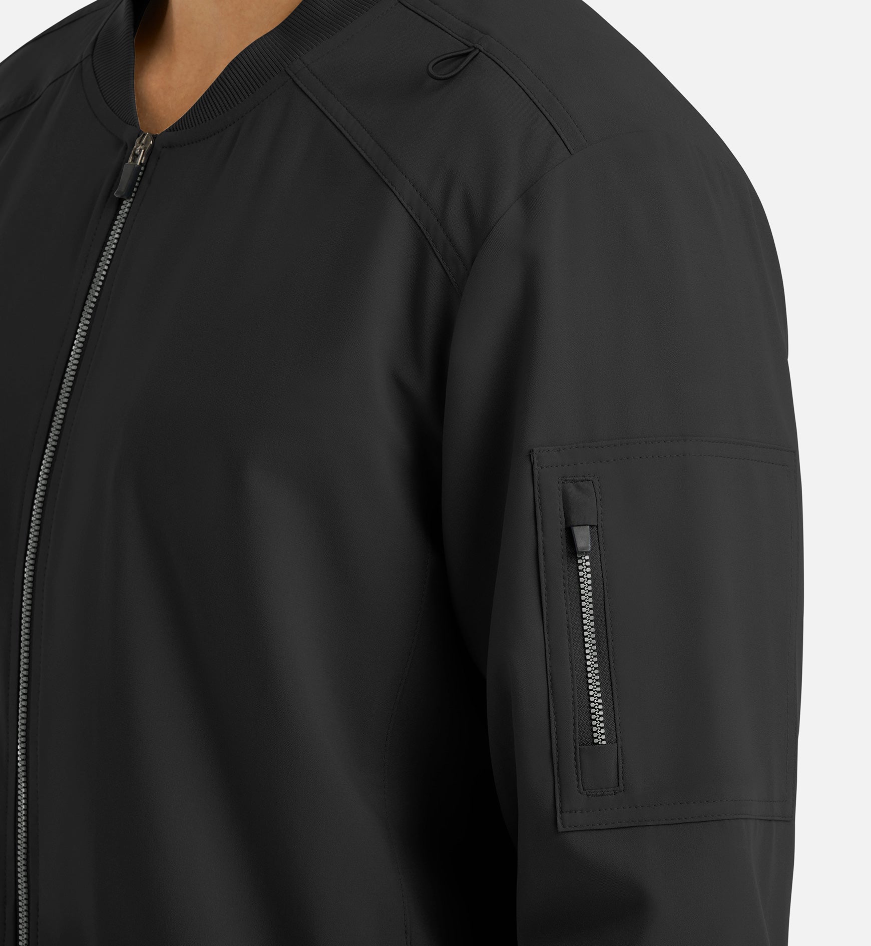Momentum 5861 Men's Full Zip Bomber Jacket Black