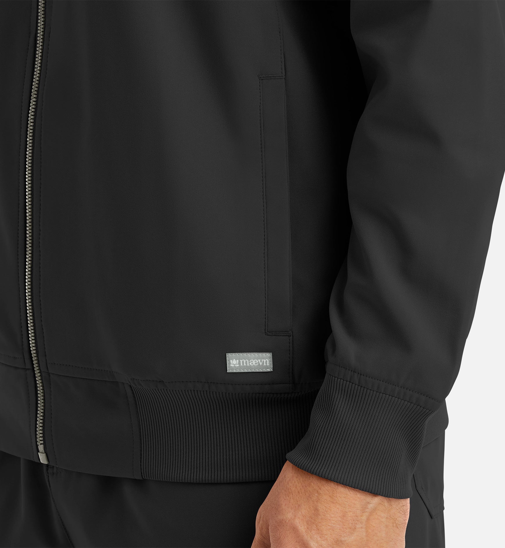 Momentum 5861 Men's Full Zip Bomber Jacket Black