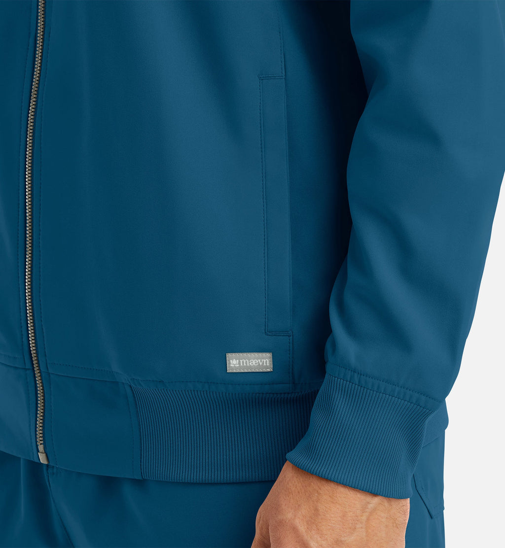 Momentum 5861 Men's Full Zip Bomber Jacket Caribbean Blue