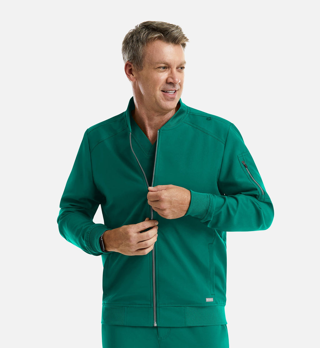 Momentum 5861 Men's Full Zip Bomber Jacket Hunter