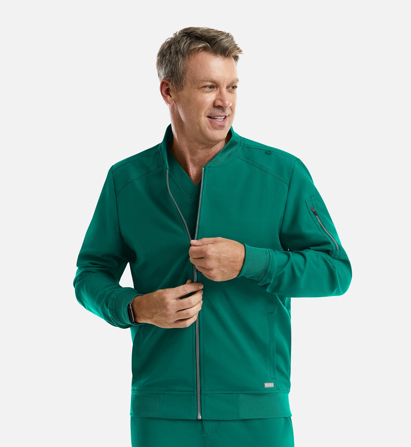 Momentum 5861 Men's Full Zip Bomber Jacket Hunter