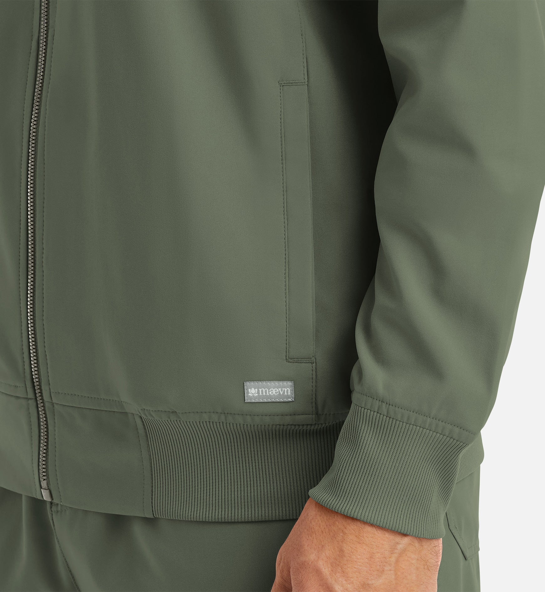 Momentum 5861 Men's Full Zip Bomber Jacket Olive