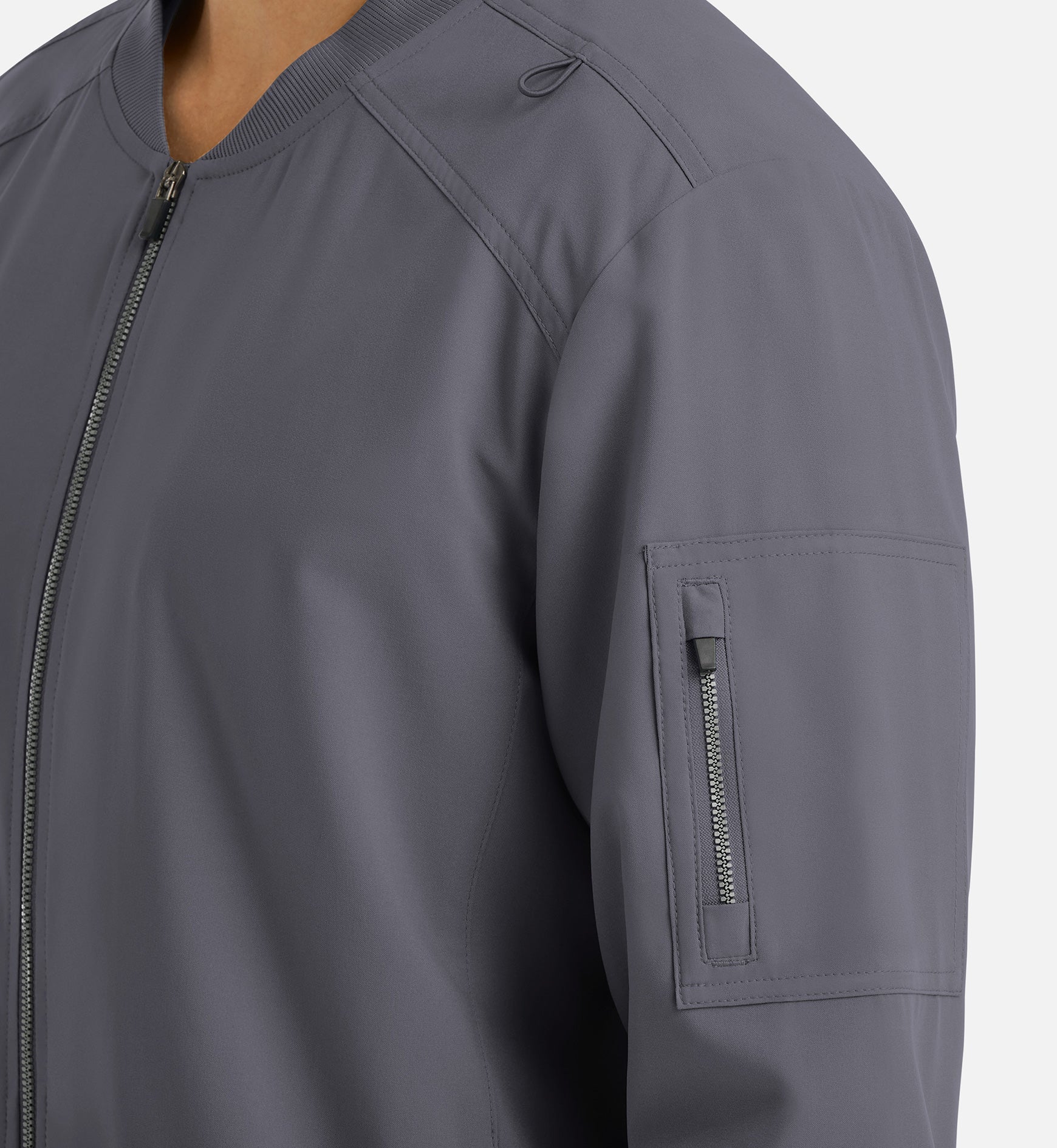 Momentum 5861 Men's Full Zip Bomber Jacket Pewter