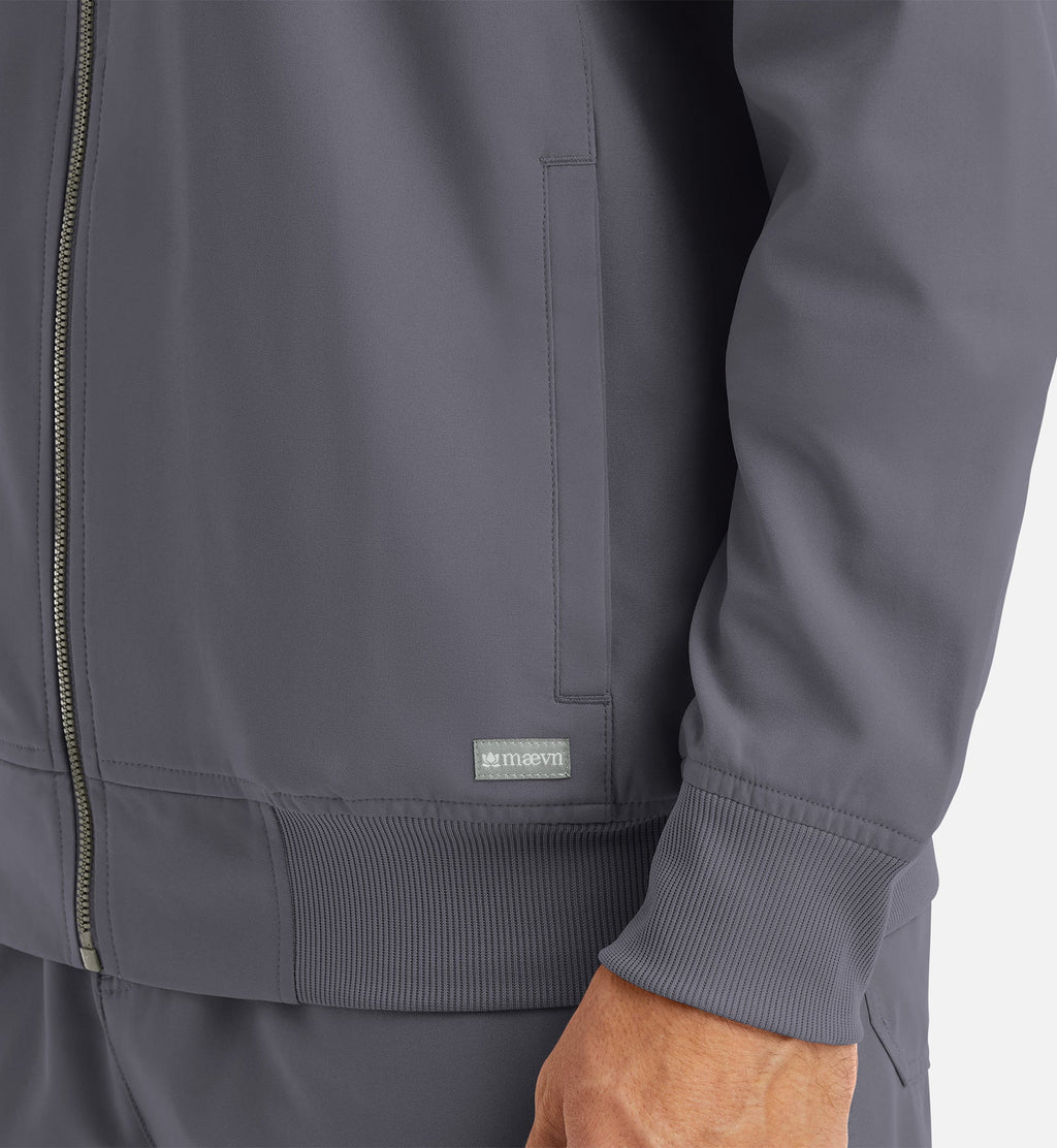 Momentum 5861 Men's Full Zip Bomber Jacket Pewter