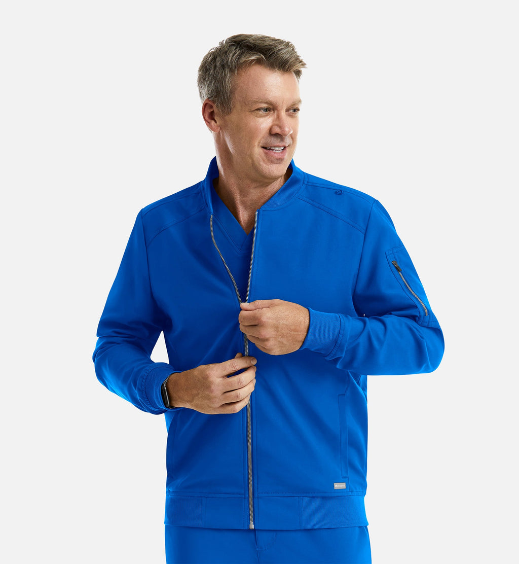 Momentum 5861 Men's Full Zip Bomber Jacket Royal Blue