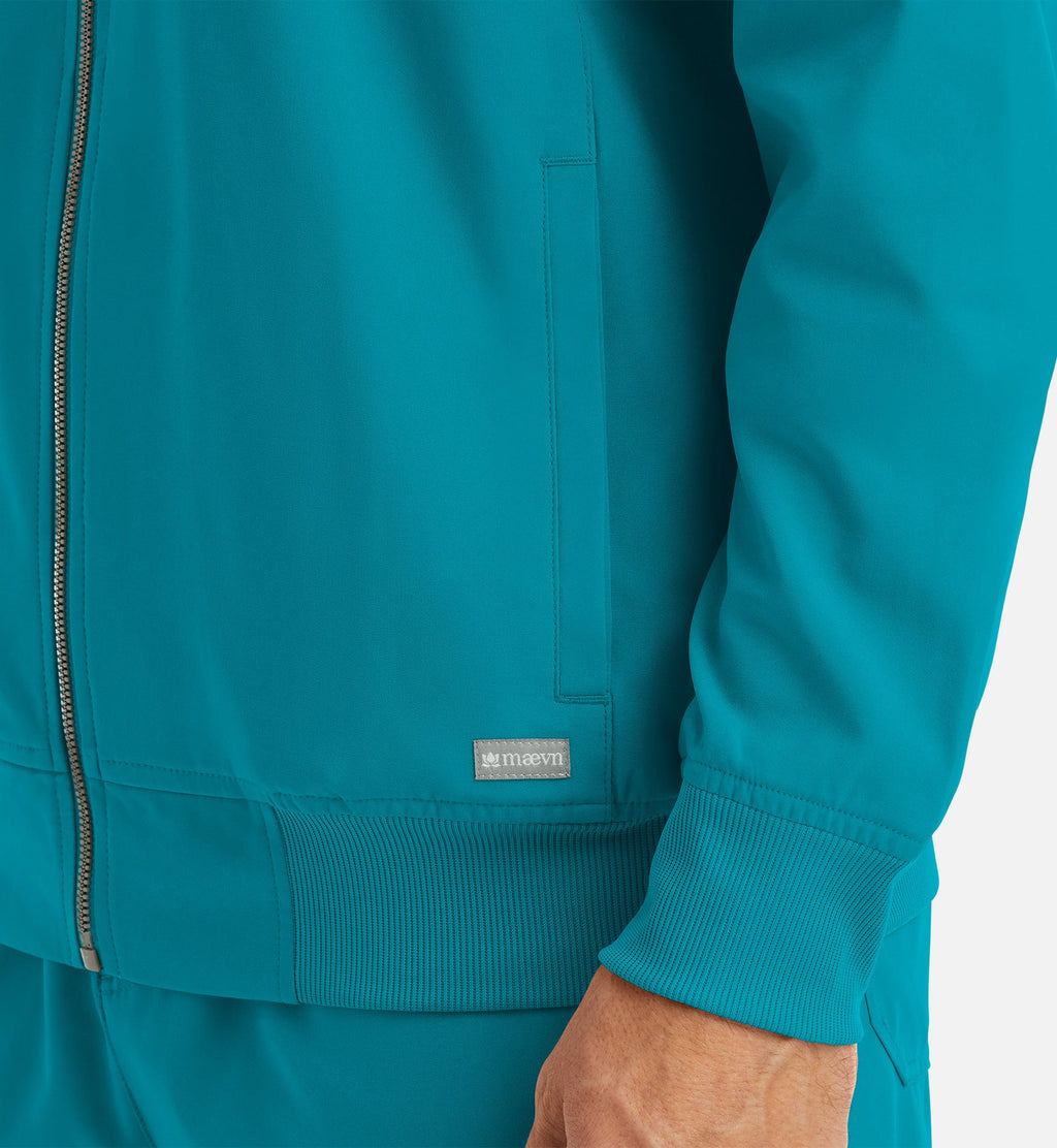 Momentum 5861 Men's Full Zip Bomber Jacket Teal