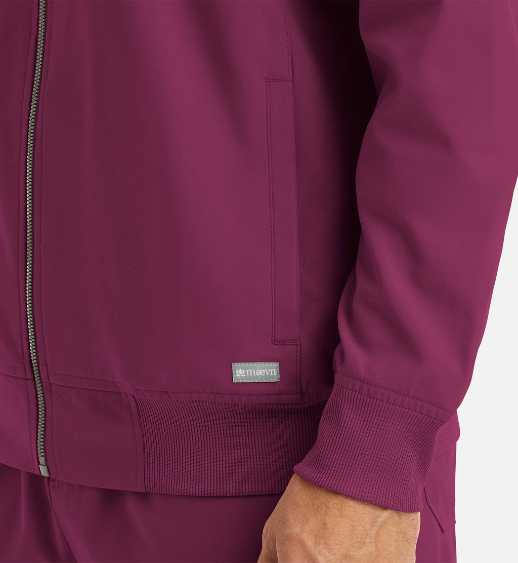 Momentum 5861 Men's Full Zip Bomber Jacket Wine
