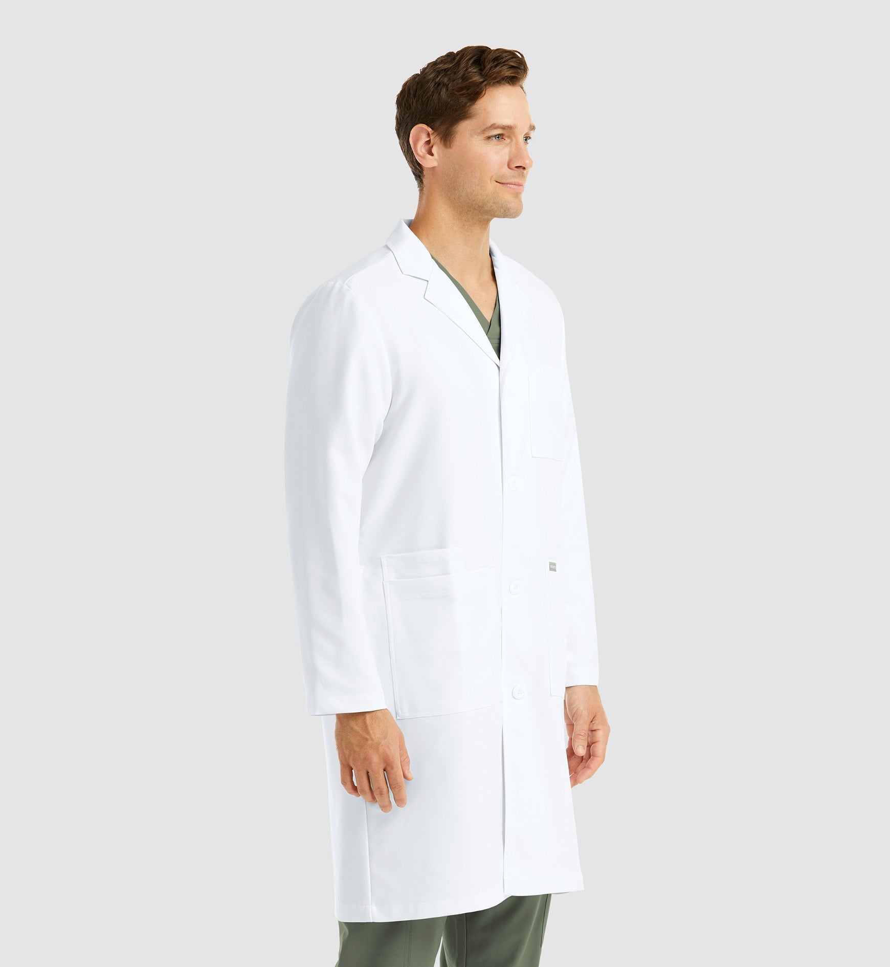 Momentum Lab Coats 5871 Men's Full Length Lab Coat White
