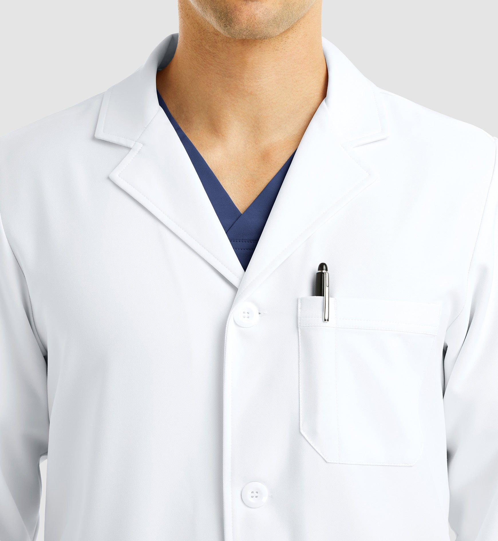 Momentum Lab Coats 5872 Men's Mid Length Lab Coat White