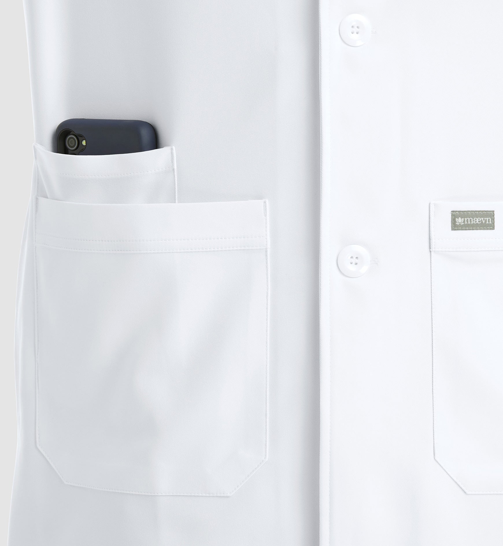 Momentum Lab Coats 5872 Men's Mid Length Lab Coat White