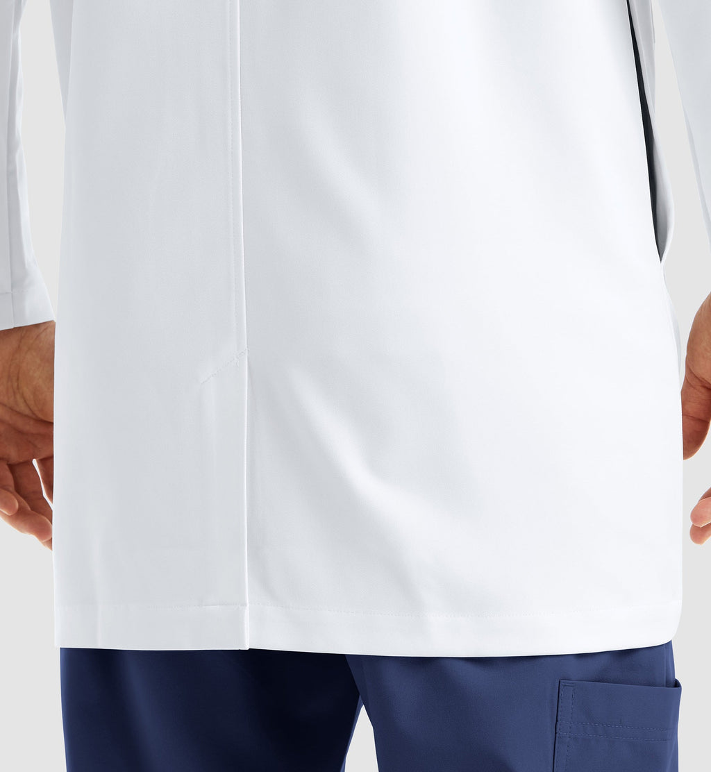 Momentum Lab Coats 5872 Men's Mid Length Lab Coat White