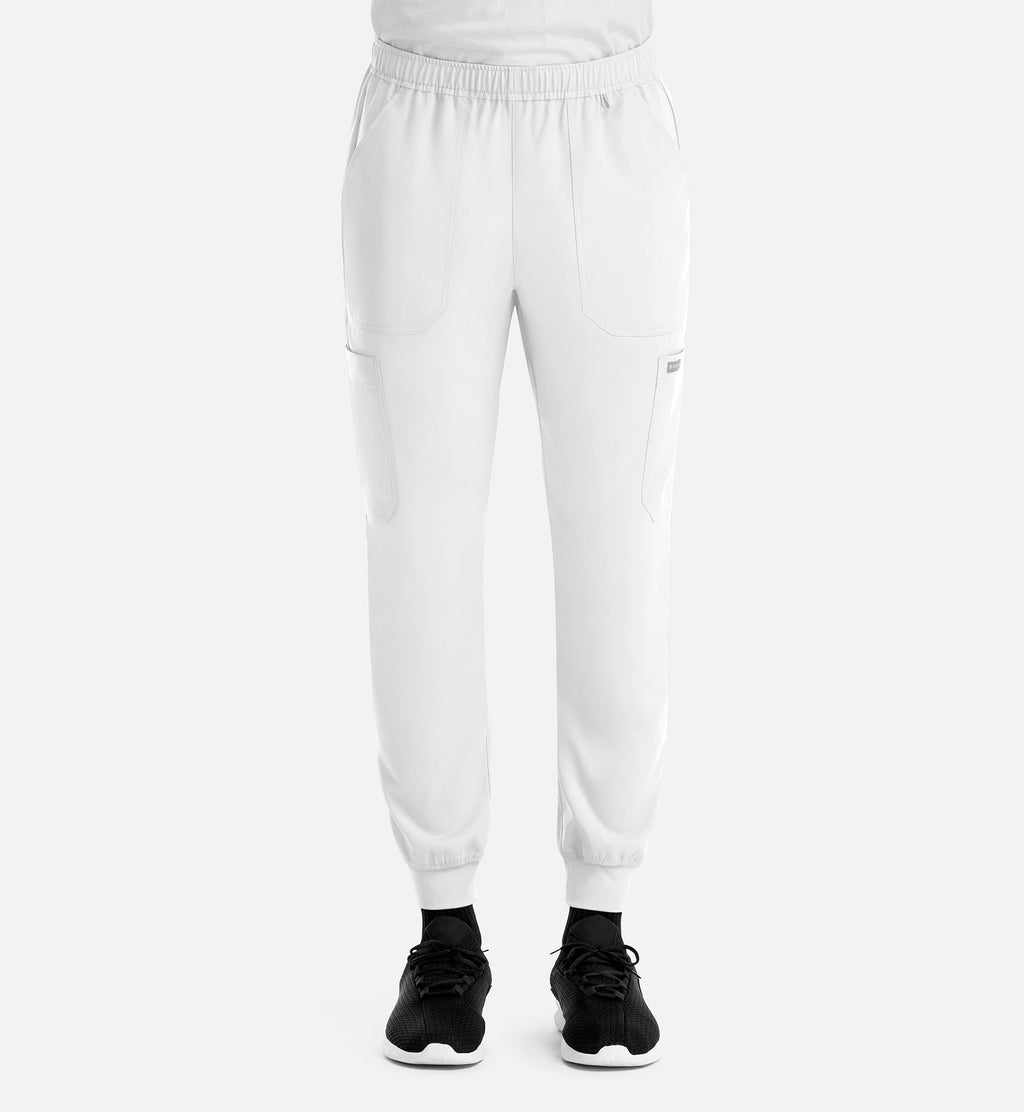 Momentum 5892 Men's Full Elastic Jogger White