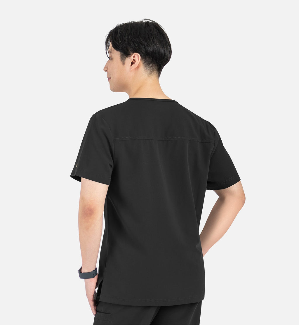 Matrix Pro Men's 5901 Men's Contrast Piping Tuckable V-Neck Top Black