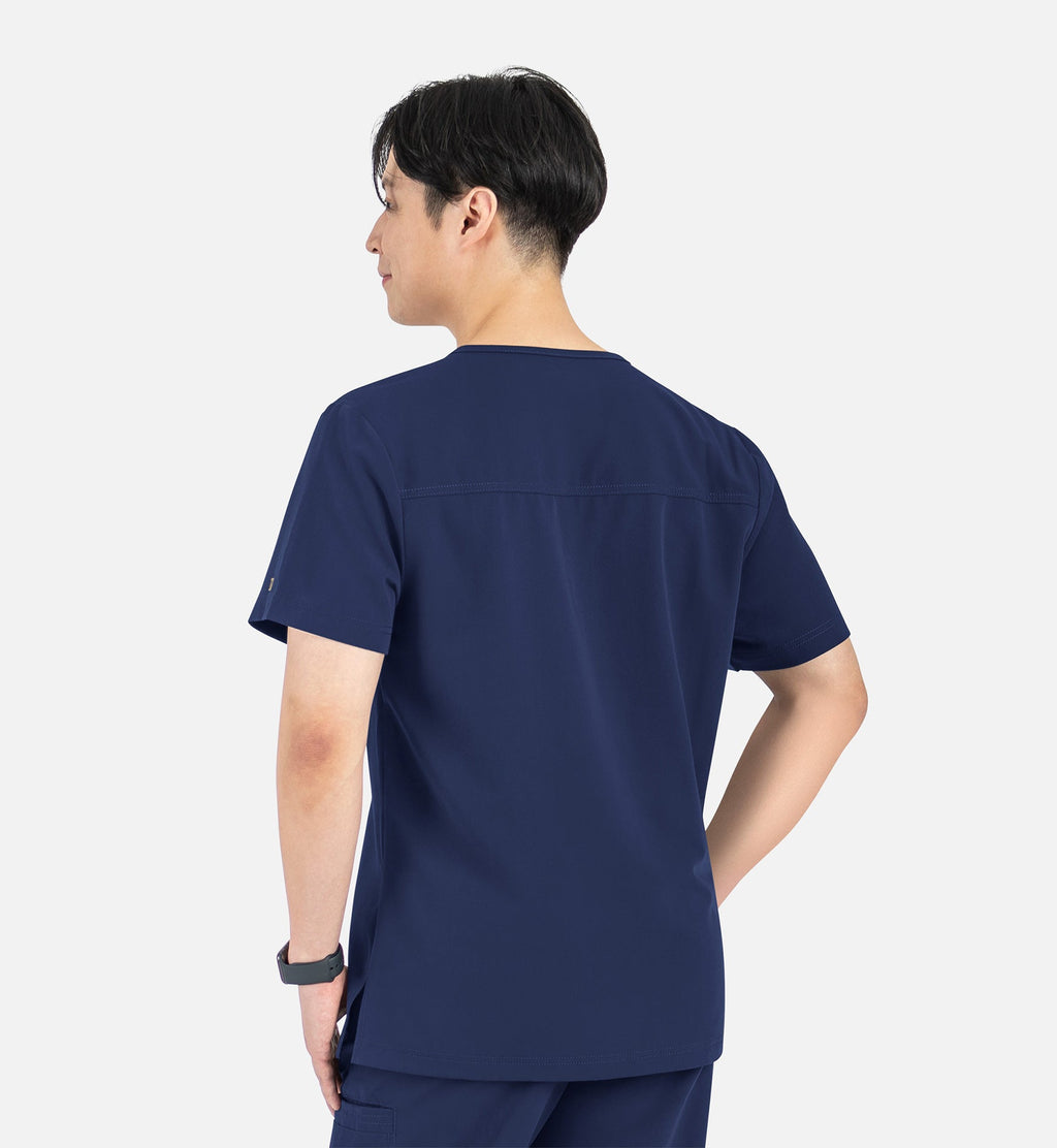 Matrix Pro Men's 5901 Men's Contrast Piping Tuckable V-Neck Top Navy