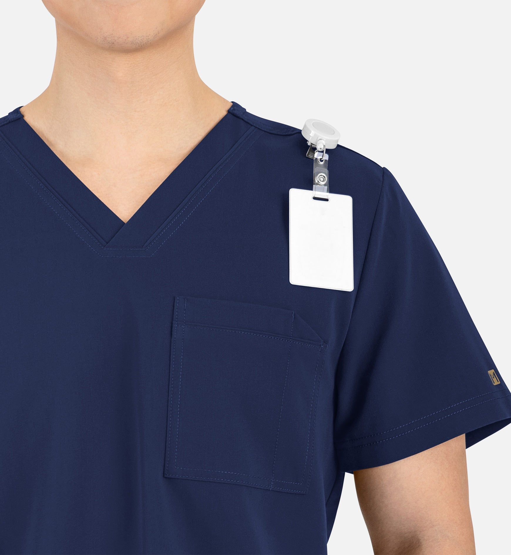 Matrix Pro Men's 5901 Men's Contrast Piping Tuckable V-Neck Top Navy