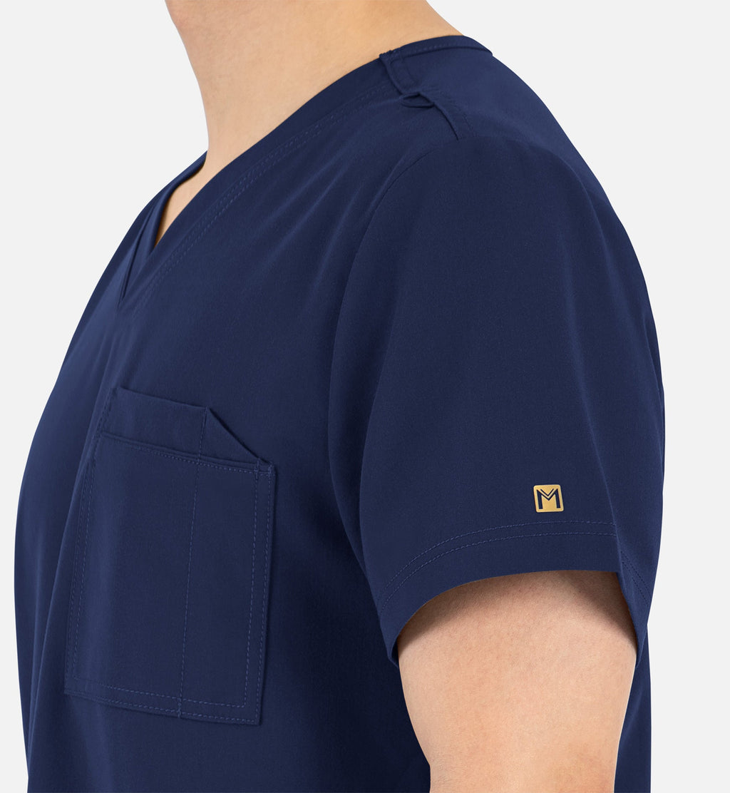 Matrix Pro Men's 5901 Men's Contrast Piping Tuckable V-Neck Top Navy