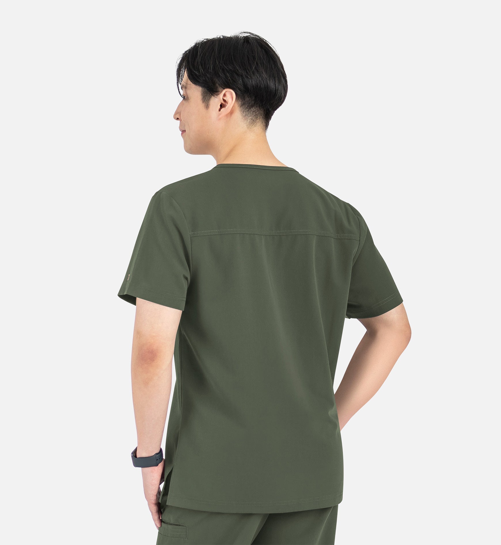 Matrix Pro Men's 5901 Men's Contrast Piping Tuckable V-Neck Top Olive