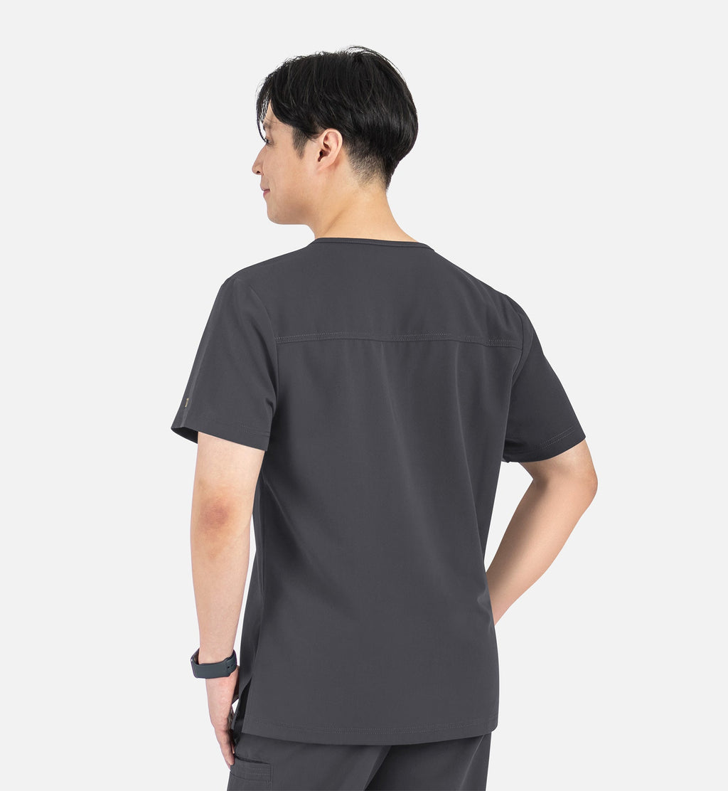 Matrix Pro Men's 5901 Men's Contrast Piping Tuckable V-Neck Top Pewter