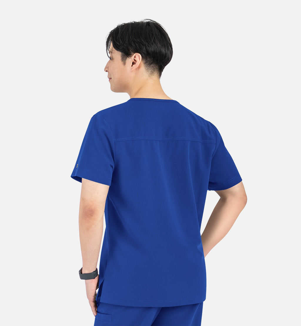 Matrix Pro Men's 5901 Men's Contrast Piping Tuckable V-Neck Top Royal Blue