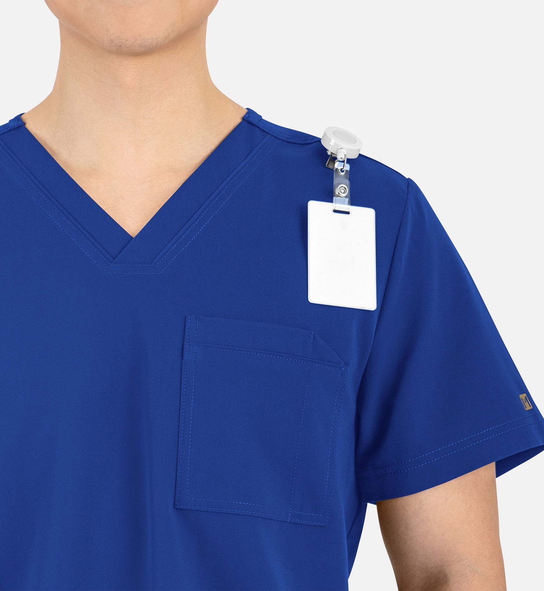 Matrix Pro Men's 5901 Men's Contrast Piping Tuckable V-Neck Top Royal Blue