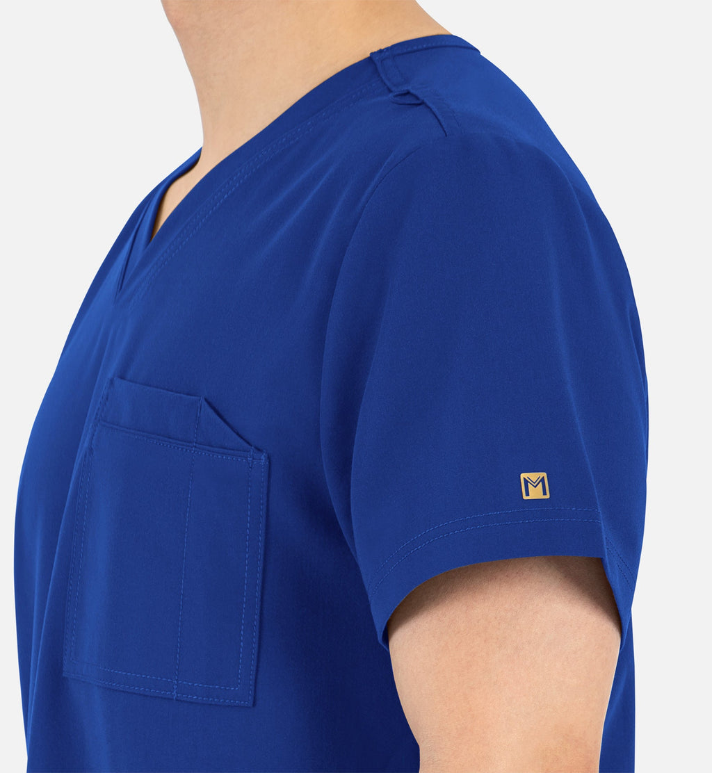 Matrix Pro Men's 5901 Men's Contrast Piping Tuckable V-Neck Top Royal Blue