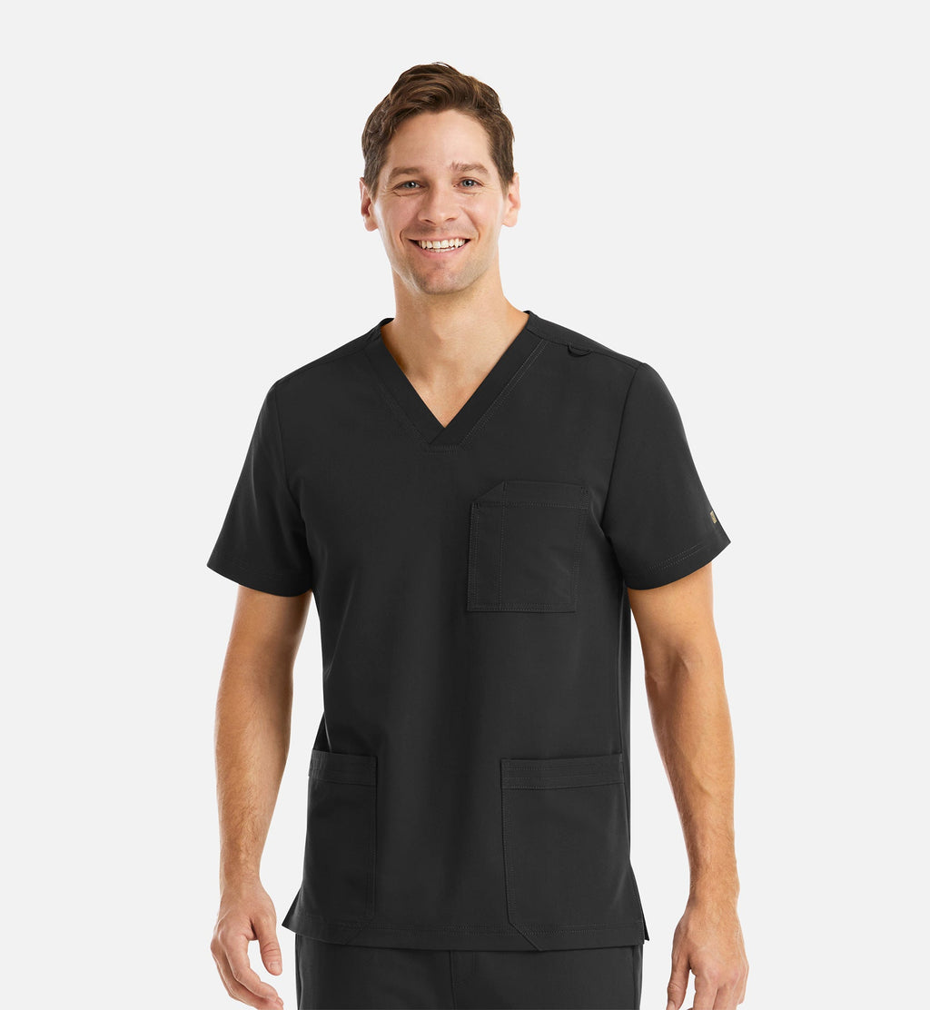 Matrix Pro Men's 5902 Men's 3 Pocket V-Neck Top Black